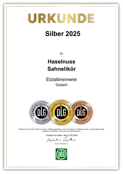 Haselnuss Sahnelikör 17 %vol