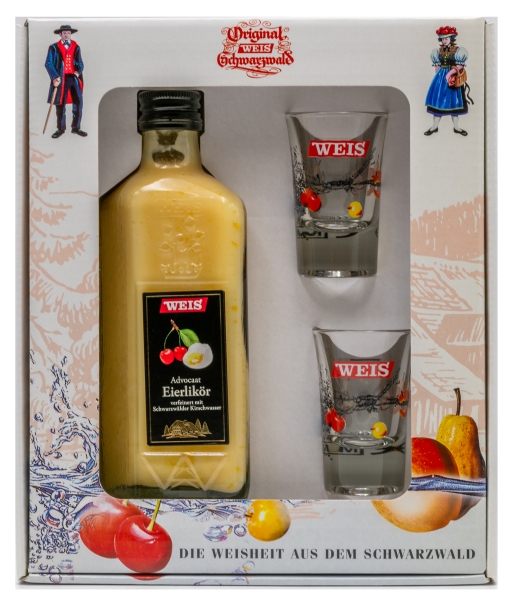 Geschenkpackung Holzscheitflasche Advocaat 20% 200ml