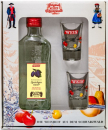 Geschenkpackung Holzscheitflasche Zwetschgenwasser 40% 200ml