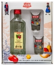 Geschenkpackung Holzscheitflasche Himbeergeist 40% 200ml