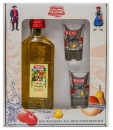 Geschenkpackung Holzscheitflasche Honigschnäpsle 35% 200ml